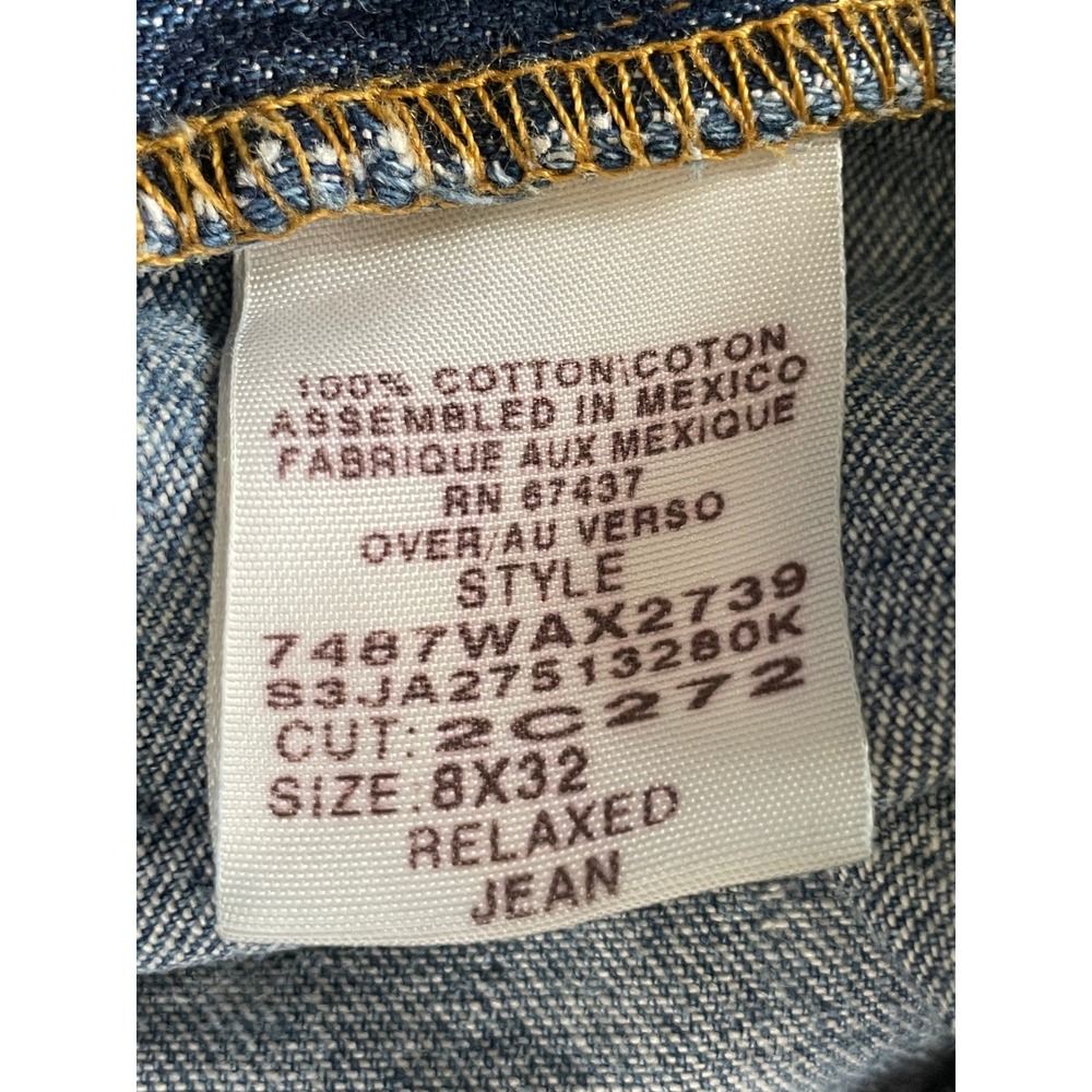 Polo Jeans Co. Mens 8 Relaxed Jean Blue Denim Distressed Faded Medium Wash Holes - Picture 2 of 16